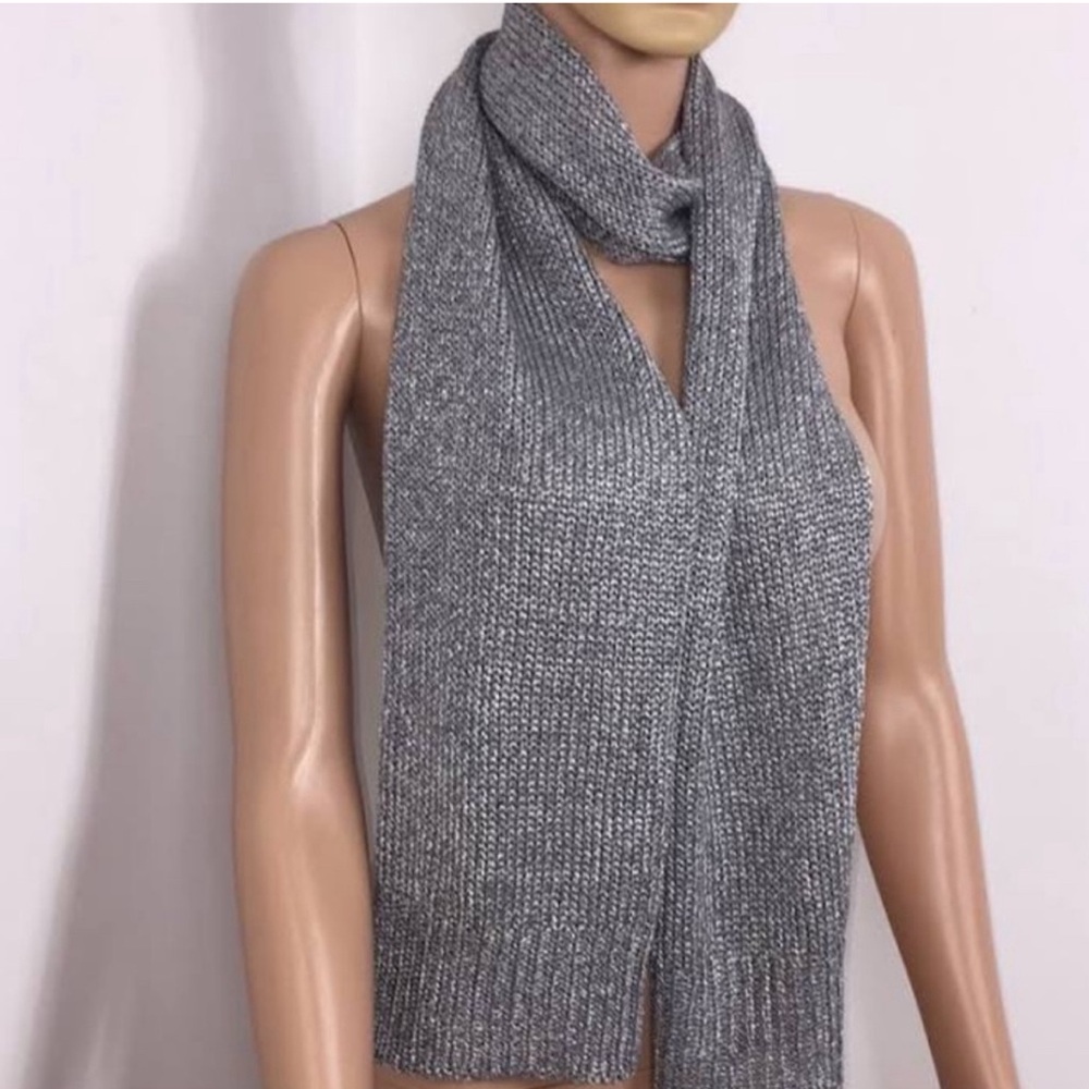 Theory metallic Silver Ice Scarf